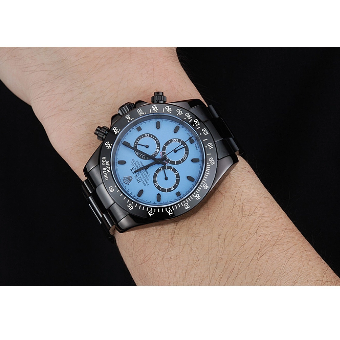 Rolex copies cheap And 1454250 And Daytona Cosmograph Dial Black Bracelet Stainless Blue Rolex Steel Black Case 0621